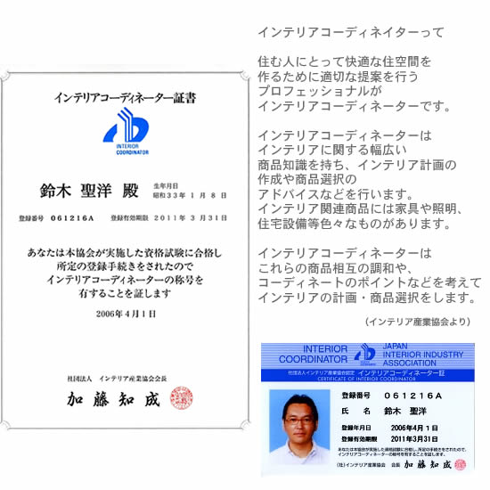 インテリアコーディネイター証