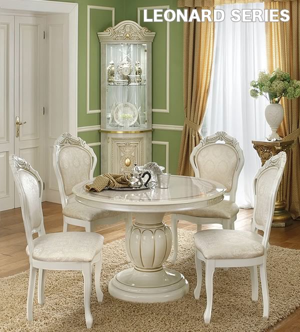 レオナルド LEONARD イタリア家具【ダイニング５点セット：張地
