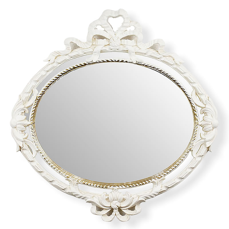 イタリア製 楕円形 ミラー アンティーク ミラー Mirror 壁掛け 鏡 ホワイト イサス ユーロマルキ EUROMARCHI |  輸入家具・雑貨の専門店 e木楽館 【公式】