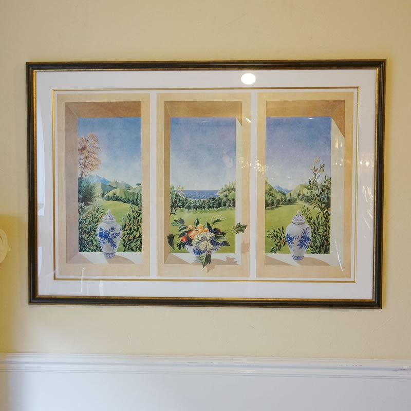 イタリア製 額絵 ガーデン 3窓 風景 一部キズあり 送料無料 希少品 絵画 インテリア 輸入家具 雑貨の専門店 E木楽館 本店 イタリア製 額絵 ガーデン 3窓 風景 一部キズあり 送料無料 希少品 絵画 インテリア 輸入家具 雑貨の専門店 E木楽館 本店