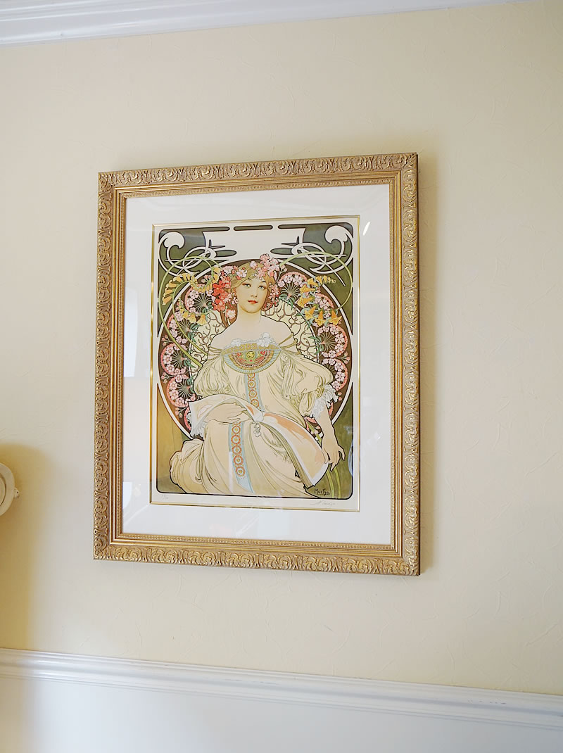  アルフォンス・ミュシャ画 「夢想」複製画 Alfons Mucha 絵画 インテリア  壁掛け 絵画 額入り 絵画 ポスター 