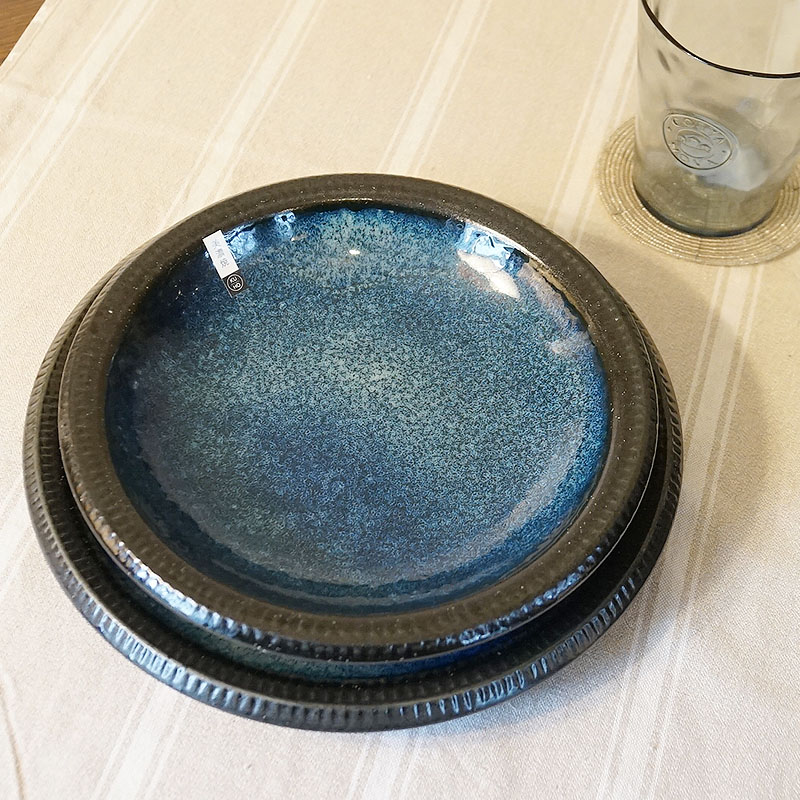 コベントガーデン リプルプレート 26cm 青 皿 丸皿 大皿 陶器 テーブルウェア 