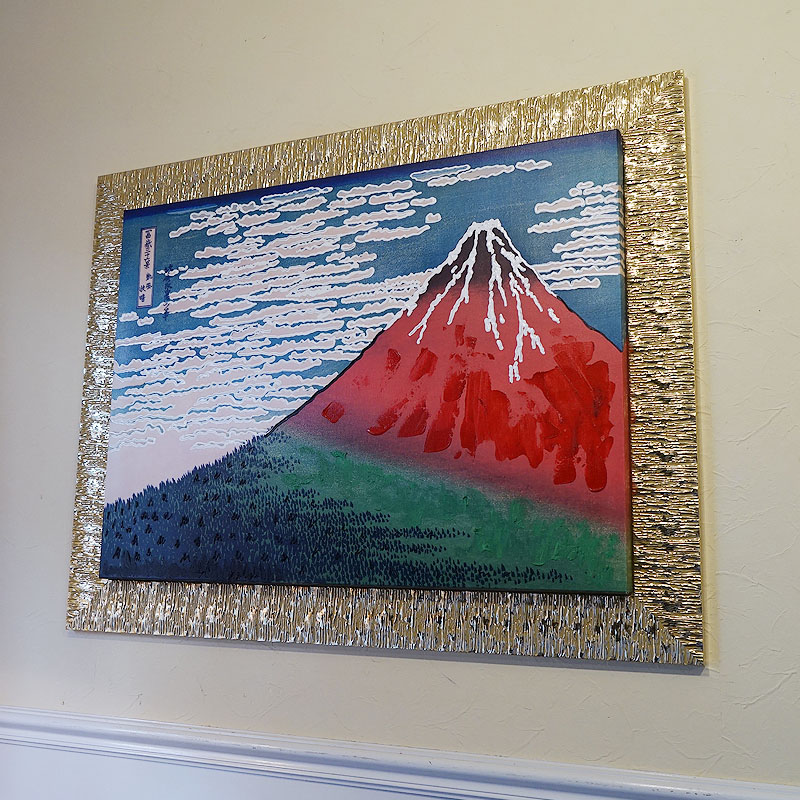 絵画 インテリア イタリア製 赤富士 Red Fuji 送料無料 おしゃれ 絵画 額入り インテリア 雑貨