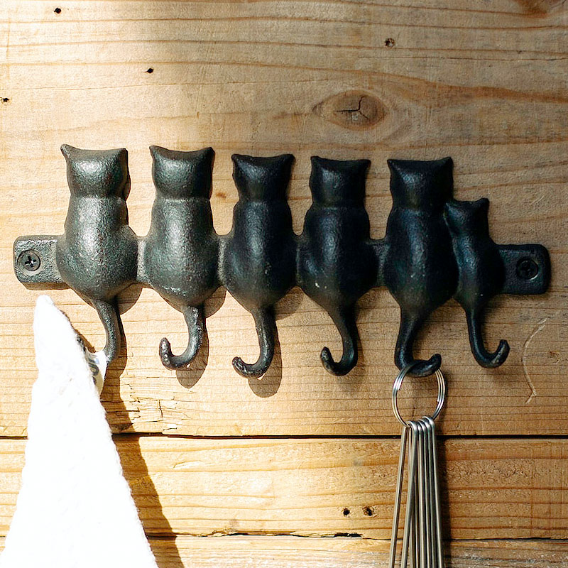 ダルトン DULTON CATS HOOK ANTIQUE BLACK キャット フック 6ヶ所 壁掛け おしゃれ ウォールデコ おしゃれ インテリア雑貨