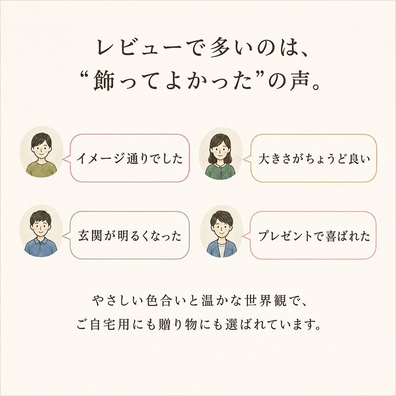 サムトフトのアートフレーム購入者レビューで多い飾ってよかった声の紹介画像